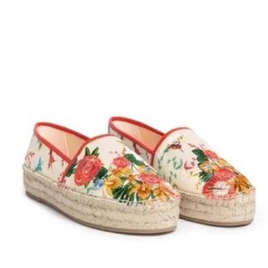 Johnny Was Floral Embroidered  Andra Platform Espadrille Slide On Flat Size 8